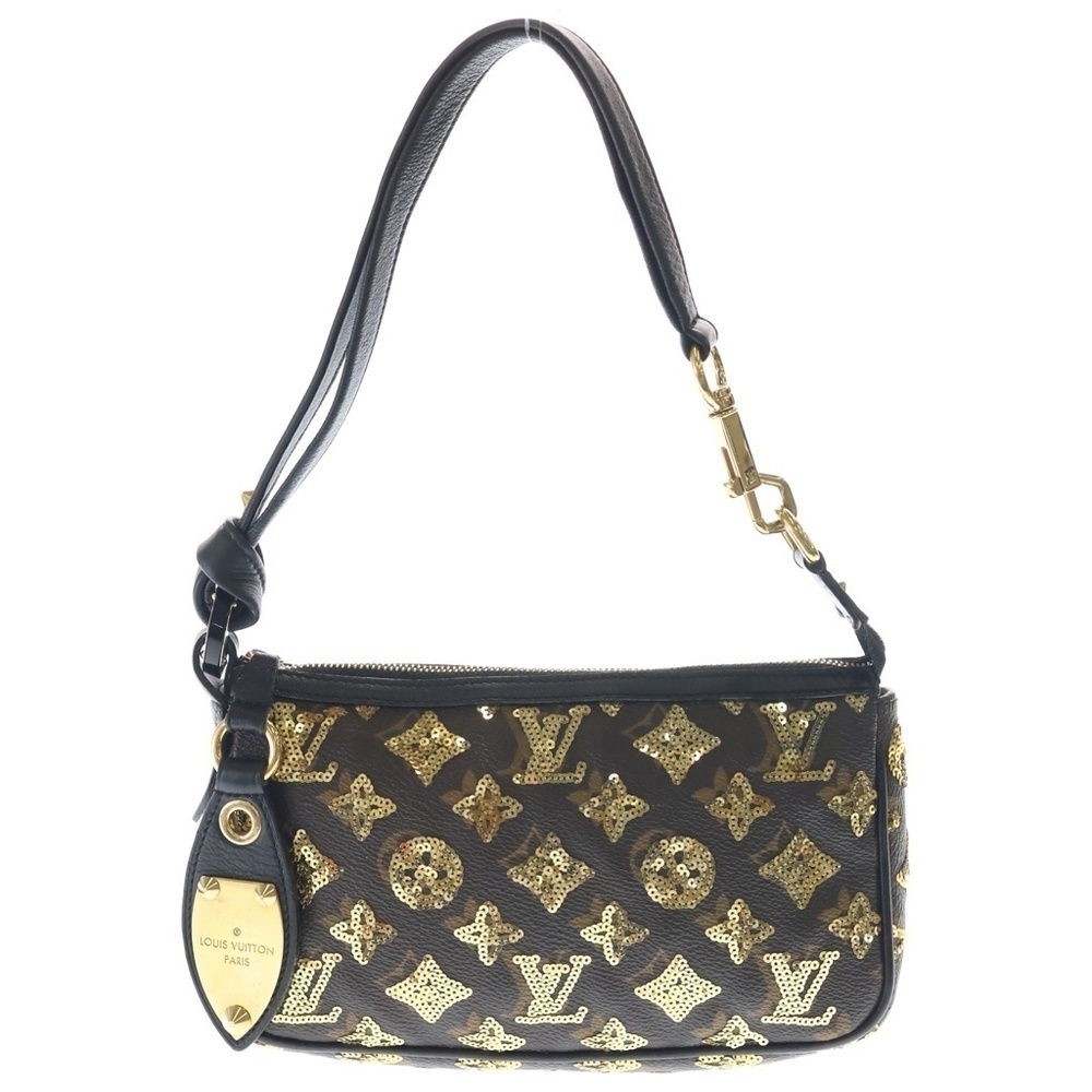Louis Vuitton Pochette Accessoires Monogram Eclipse Black Sequin Handbag